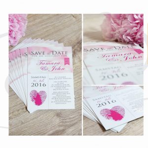 Save the date Karten in rosa
