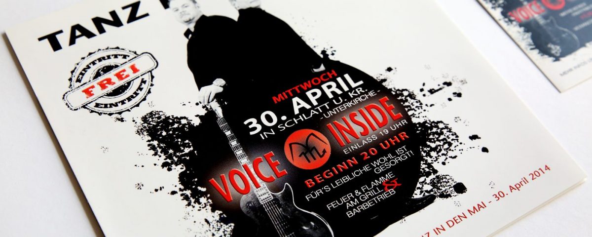 Flyer der Band Voice Inside zum Tanz in den Mai